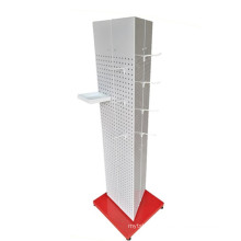 3sides Metal Perforated Rotating Shelf,pegboard display shelf turnable